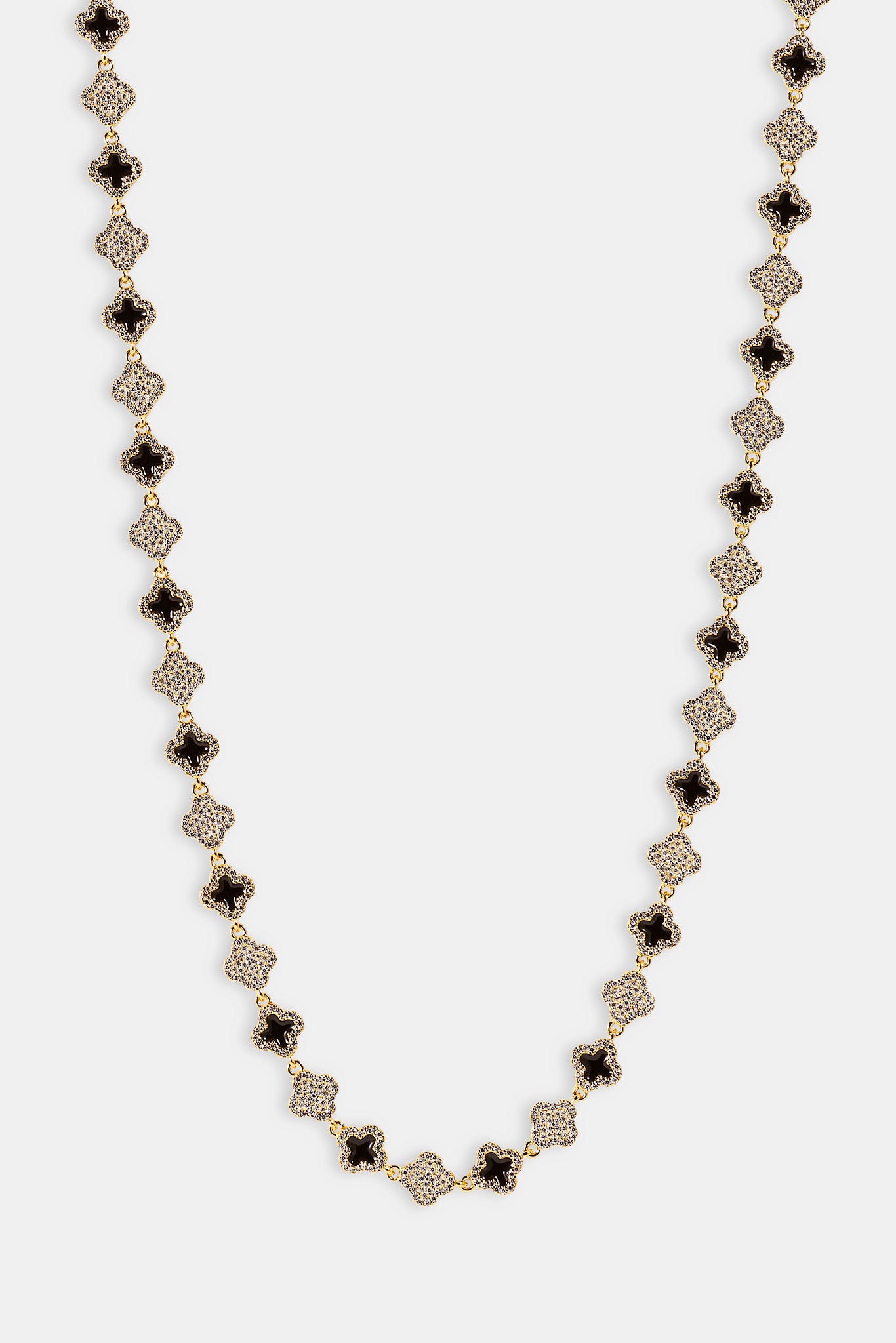 Iced & Black Enamel Motif Chain - 8mm